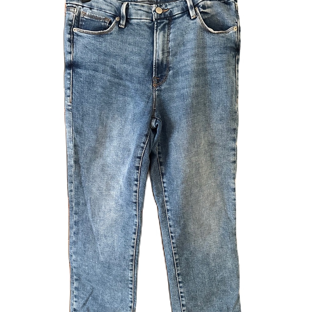 Good American Good High Rise Cropped Girlfriend Jeans. Size 12/31 - Picture 2 of 8